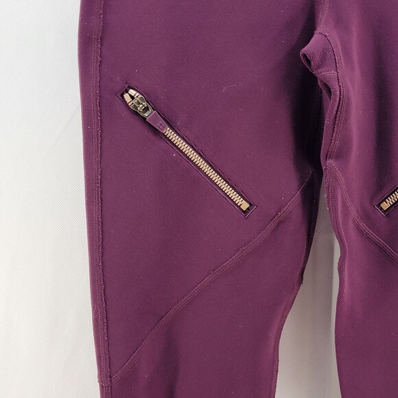 Sweaty Betty London Leggings Womens Small Full Length Zipper Pockets Maroon - Picture 6 of 16